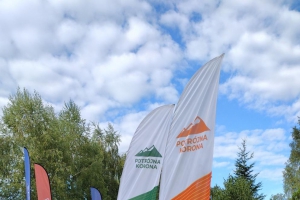 baner w schronisku Potrójna Korona Beskidów