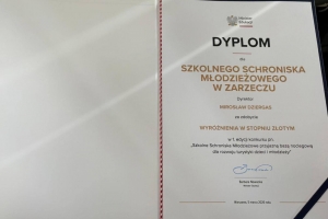 ZŁOTE WYRÓŻNIENIE DLA NASZEGO SCHRONISKA